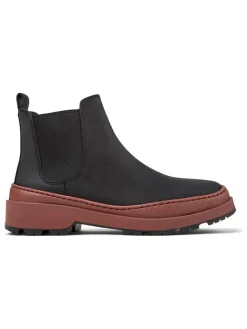 Camper Stiefeletten^Leder-Chelsea-Boots in Schwarz/ Hellbraun