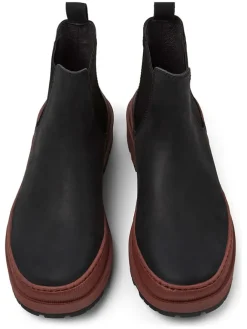 Camper Stiefeletten^Leder-Chelsea-Boots in Schwarz/ Hellbraun