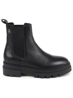Tommy Hilfiger Shoes Stiefeletten^Leder-Chelsea-Boots in Schwarz