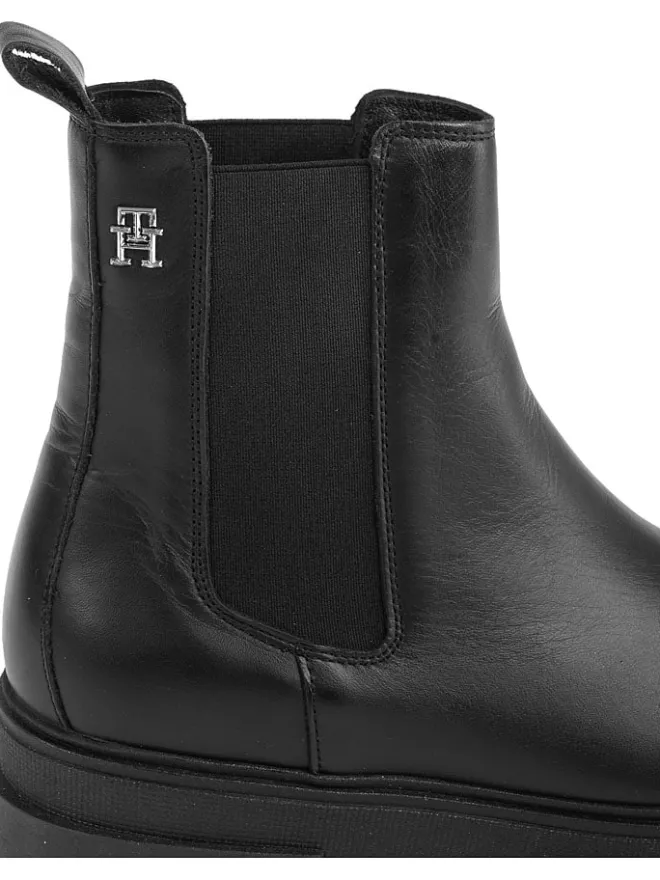 Tommy Hilfiger Shoes Stiefeletten^Leder-Chelsea-Boots in Schwarz