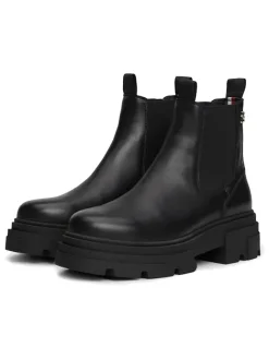 Tommy Hilfiger Shoes Stiefeletten^Leder-Chelsea-Boots in Schwarz