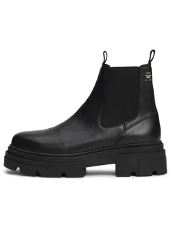 Tommy Hilfiger Shoes Stiefeletten^Leder-Chelsea-Boots in Schwarz
