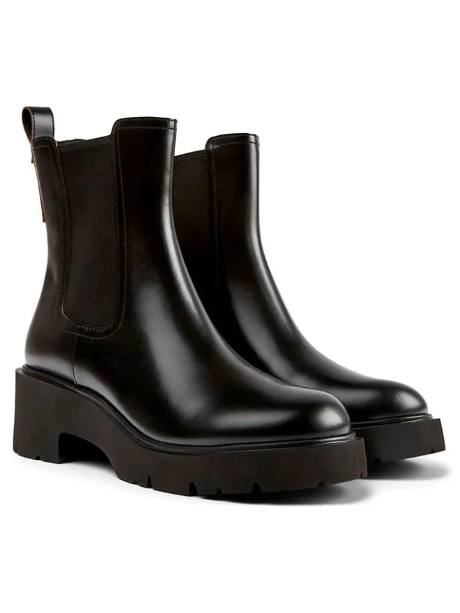 Leder-Chelsea-Boots in Schwarz>Camper Discount