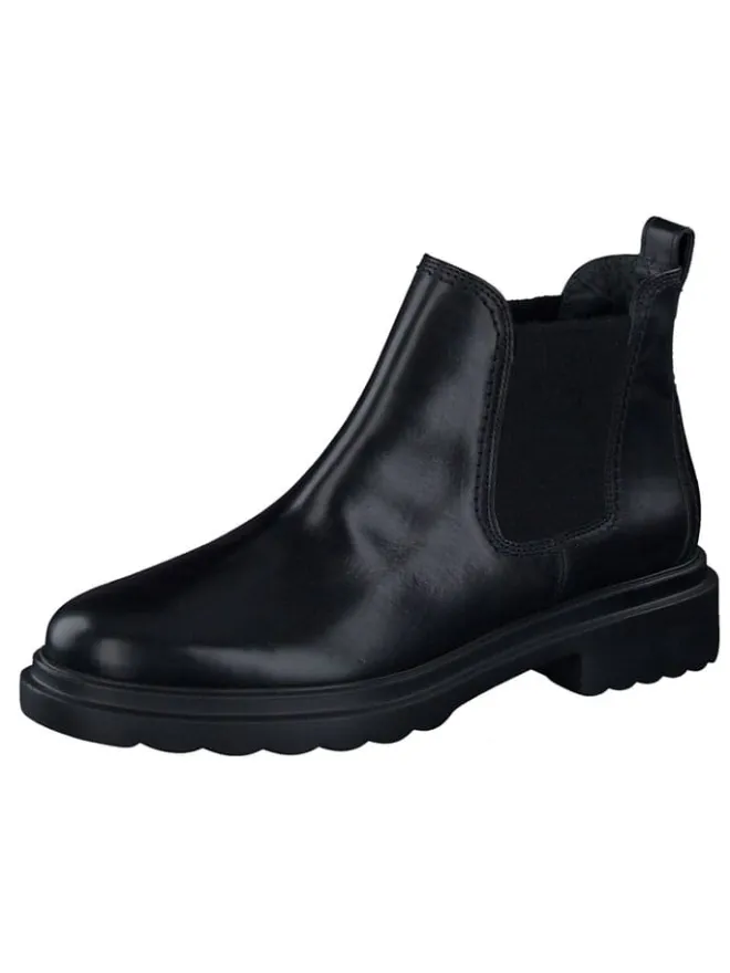 Paul Green Stiefeletten^Leder-Chelsea-Boots in Schwarz