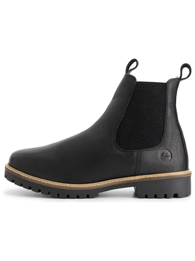 Leder-Chelsea-Boots in Schwarz>TRAVELIN' Hot