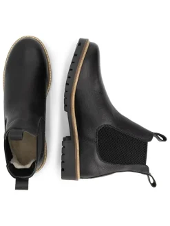 Leder-Chelsea-Boots in Schwarz><noscript><img width=
