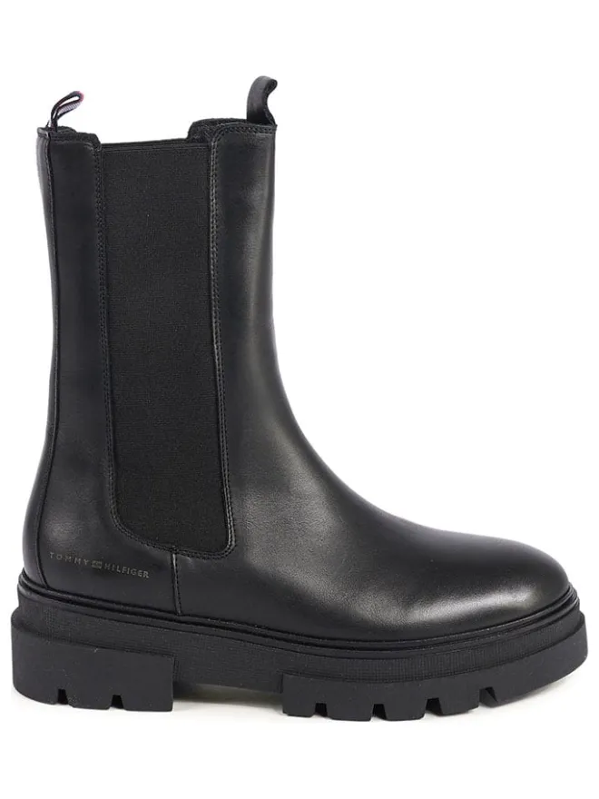 Leder-Chelsea-Boots in Schwarz>Tommy Hilfiger Shoes Best