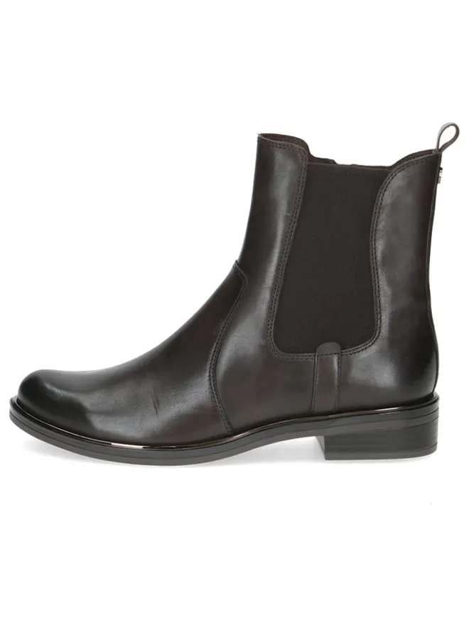Caprice Stiefeletten^Leder-Chelsea-Boots in Schwarz