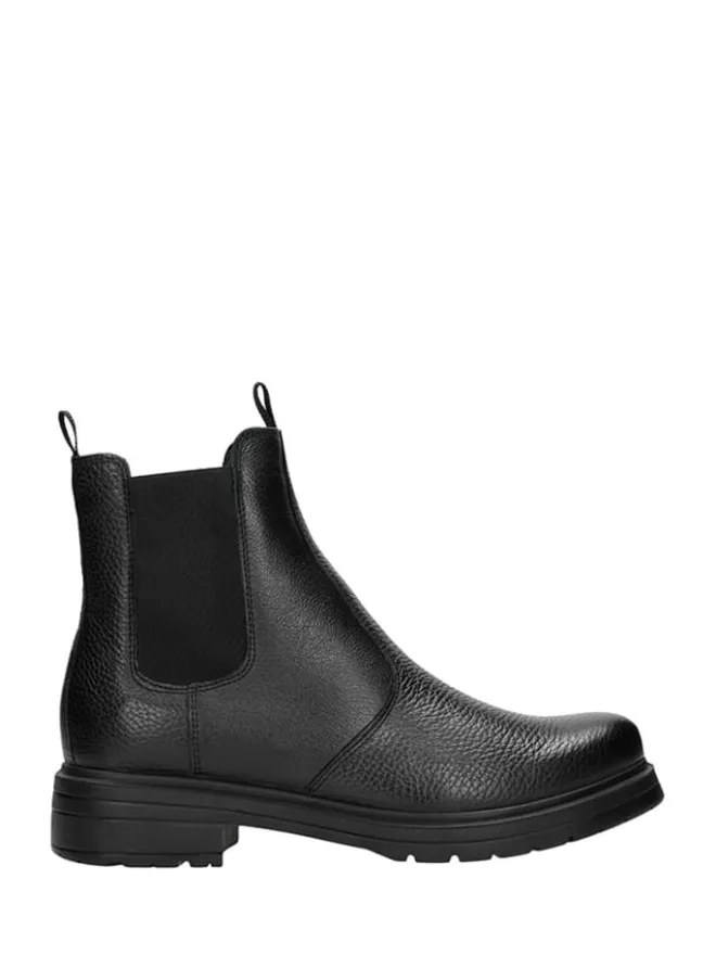 Leder-Chelsea-Boots in Schwarz>Wojas Hot