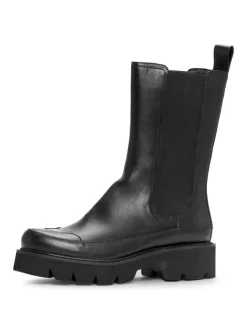 Ilse Jacobsen Stiefeletten^Leder-Chelsea-Boots in Schwarz in Schwarz