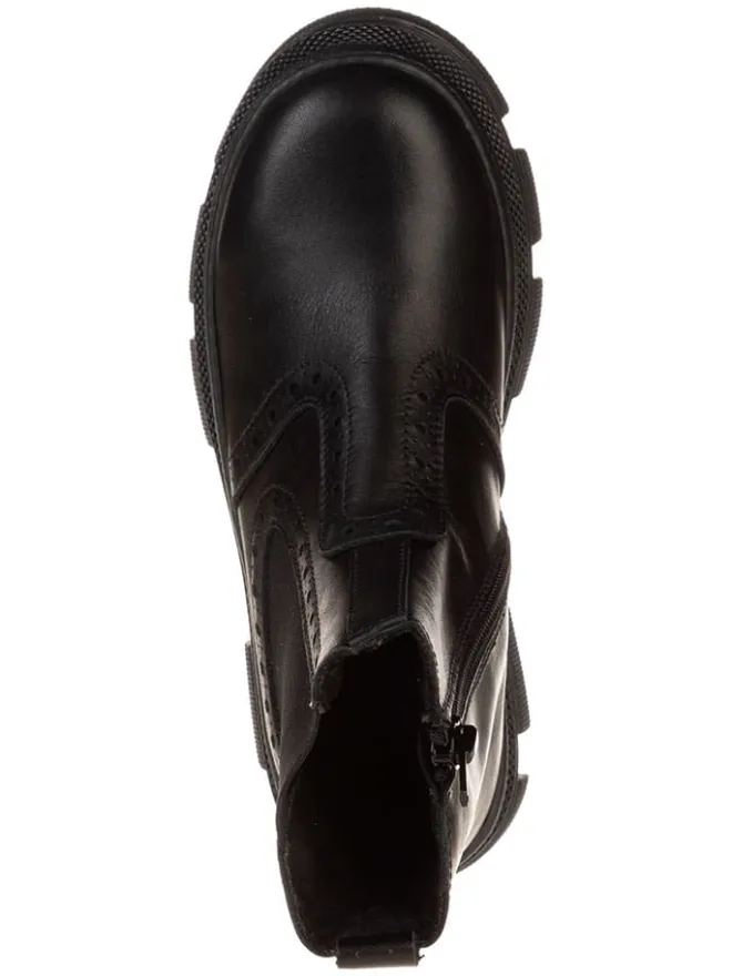 Leder-Chelsea-Boots in Schwarz>lamino Best