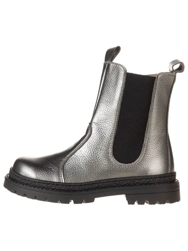 lamino Stiefeletten·Chelsea Boots^Leder-Chelsea-Boots in Silber