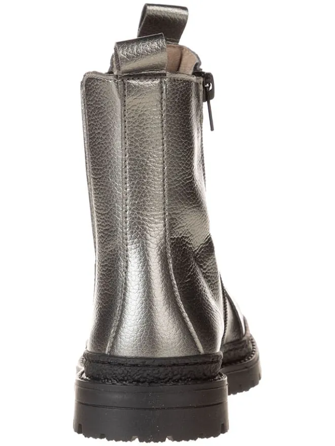 lamino Stiefeletten·Chelsea Boots^Leder-Chelsea-Boots in Silber