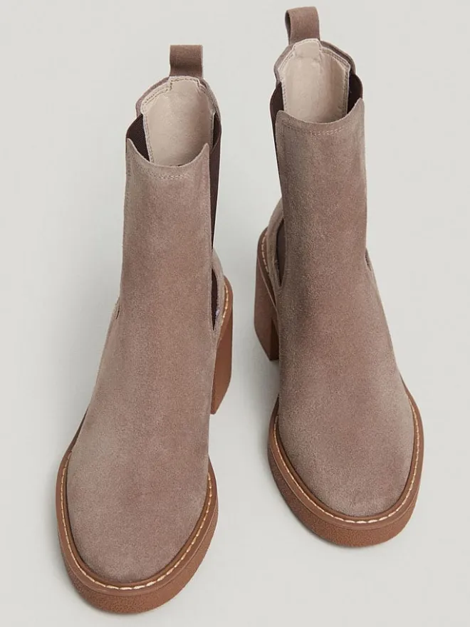 Pepe Jeans FOOTWEAR Stiefeletten^Leder-Chelsea-Boots in Taupe