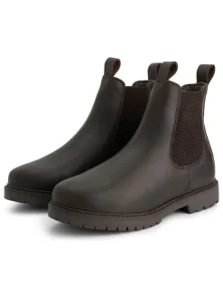 Leder-Chelsea-Boots "Raufoss" in Braun>TRAVELIN' Online