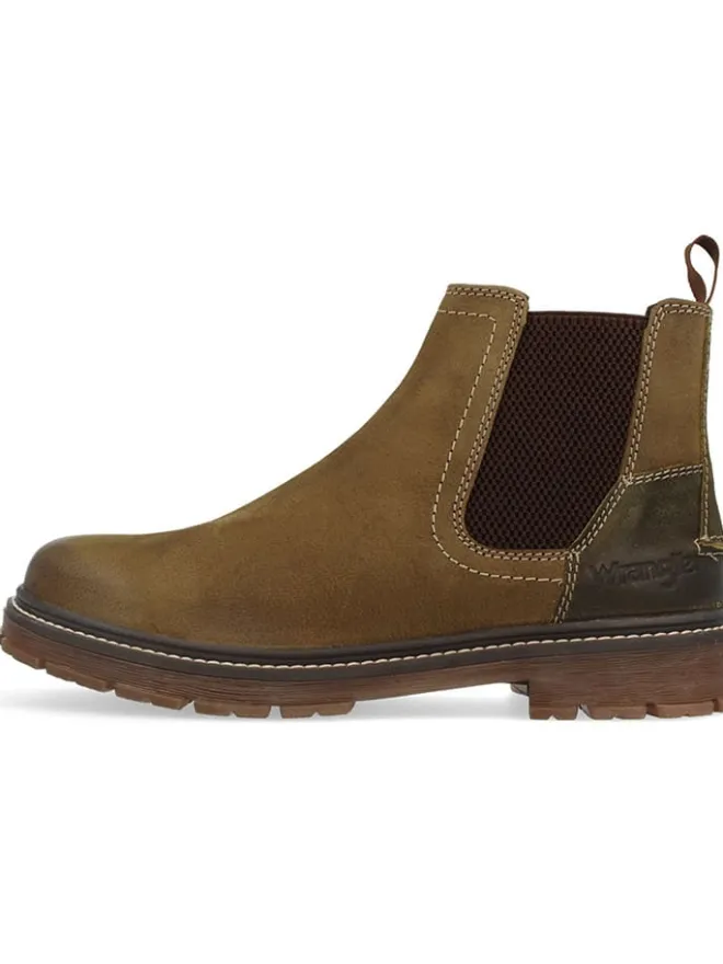 Leder-Chelsea-Boots "Rex" in Khaki>Wrangler