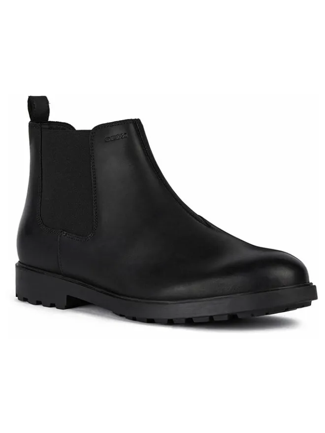 Leder-Chelsea-Boots "Rhadalf" in Schwarz>Geox Clearance