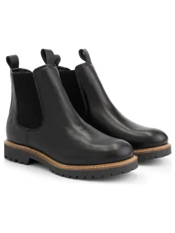 Leder-Chelsea-Boots "Rosseland" in Schwarz>TRAVELIN' Discount