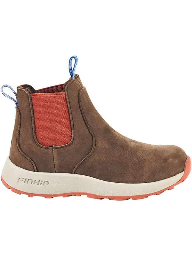 Leder-Chelsea-Boots "Saapas" in Braun/ Orange>finkid Sale