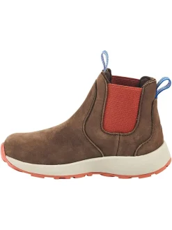 Leder-Chelsea-Boots "Saapas" in Braun/ Orange>finkid Sale