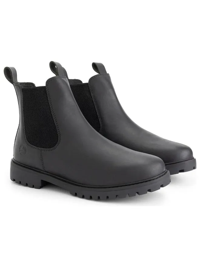 Leder-Chelsea-Boots "Sandnes" in Schwarz>TRAVELIN' Clearance