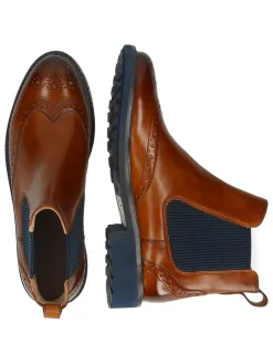 MELVIN & HAMILTON Stiefeletten^Leder-Chelsea-Boots "Selina 29" in Braun/ Dunkelblau