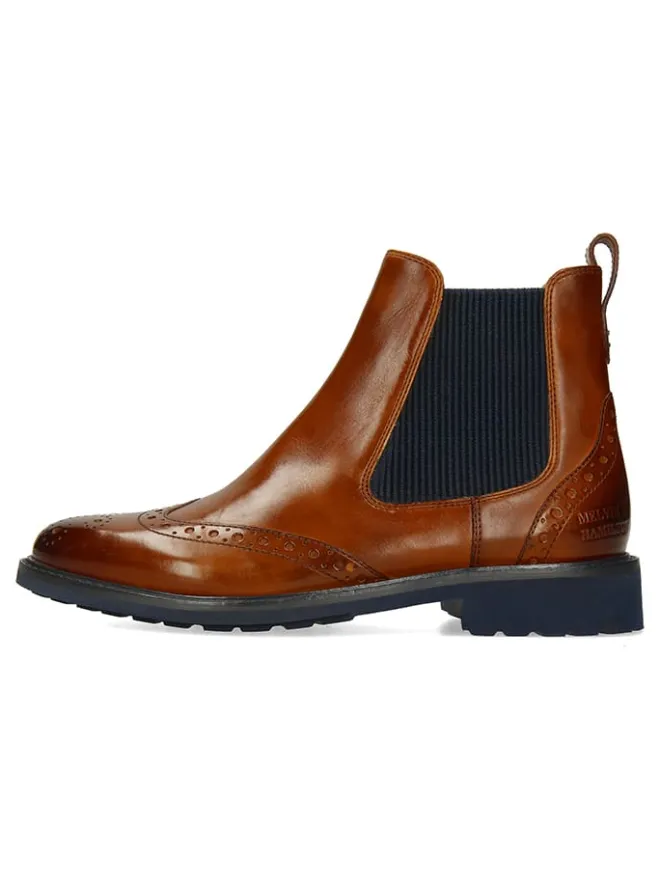 MELVIN & HAMILTON Stiefeletten^Leder-Chelsea-Boots "Selina 29" in Braun/ Dunkelblau