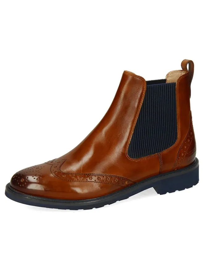 MELVIN & HAMILTON Stiefeletten^Leder-Chelsea-Boots "Selina 29" in Braun/ Dunkelblau