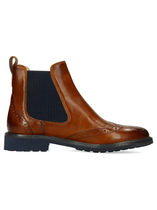 MELVIN & HAMILTON Stiefeletten^Leder-Chelsea-Boots "Selina 29" in Braun/ Dunkelblau