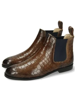 Leder-Chelsea-Boots "Susan 10" in Braun/ Dunkelblau>MELVIN & HAMILTON Outlet