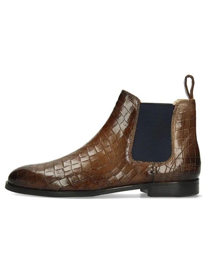 Leder-Chelsea-Boots "Susan 10" in Braun/ Dunkelblau>MELVIN & HAMILTON Outlet
