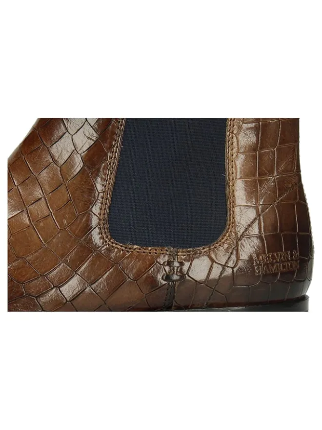 Leder-Chelsea-Boots "Susan 10" in Braun/ Dunkelblau>MELVIN & HAMILTON Outlet