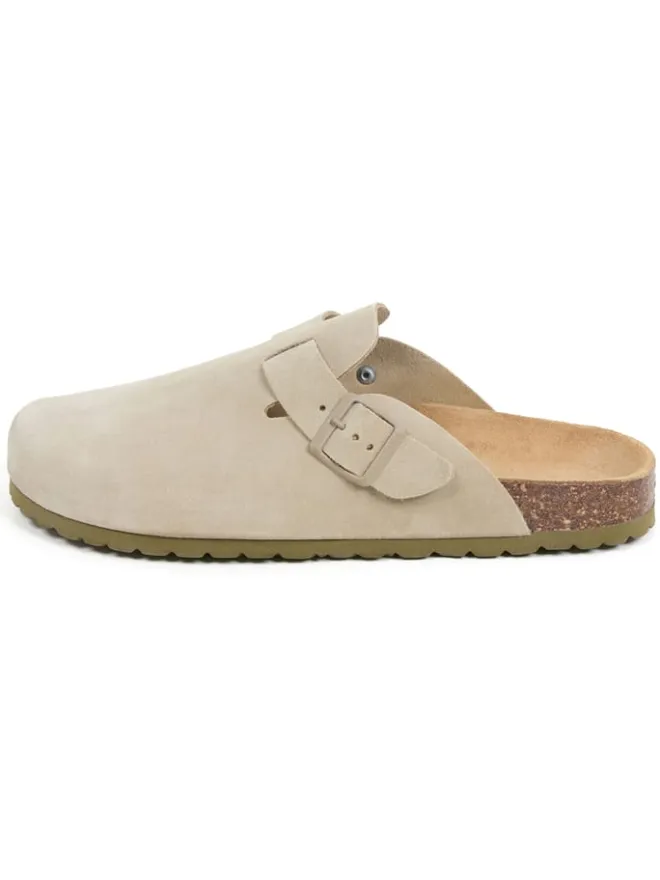 billowy Hausschuhe^Leder-Clogs in Beige
