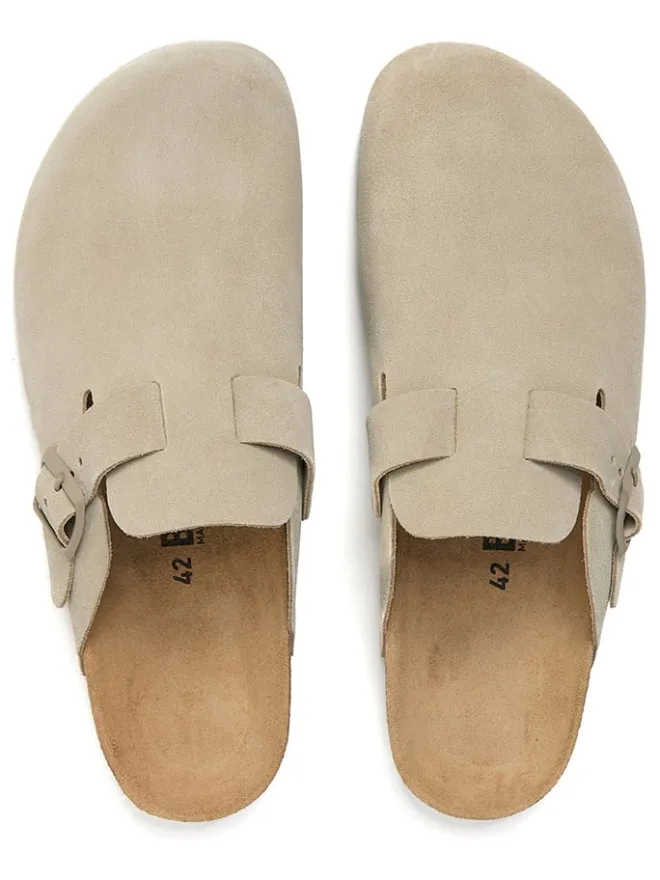 billowy Hausschuhe^Leder-Clogs in Beige
