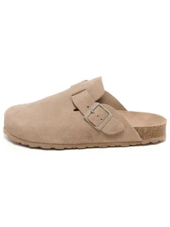 Leder-Clogs in Beige>billowy New