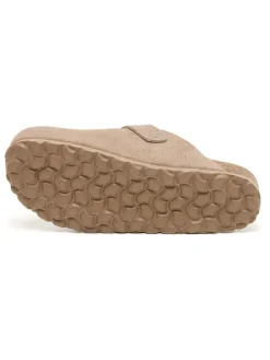 Leder-Clogs in Beige><noscript><img width=
