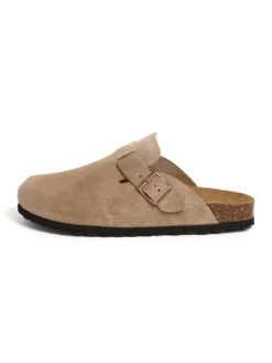 BABUNKERS Family Hausschuhe^Leder-Clogs in Beige