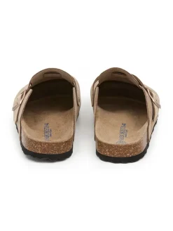 SABOKETS Hausschuhe^Leder-Clogs in Beige