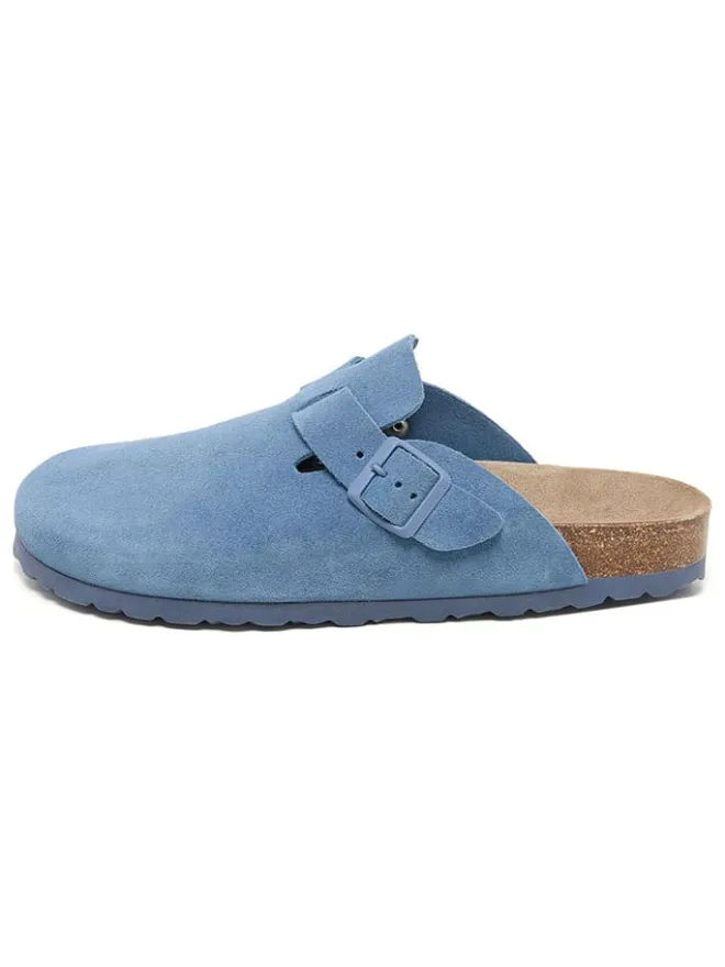 billowy Hausschuhe^Leder-Clogs in Blau