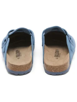 billowy Hausschuhe^Leder-Clogs in Blau