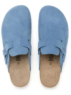 billowy Hausschuhe^Leder-Clogs in Blau
