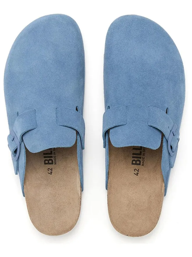 billowy Hausschuhe^Leder-Clogs in Blau