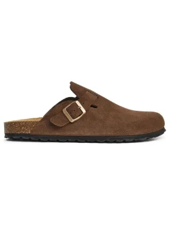 Leder-Clogs in Braun>billowy Hot
