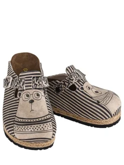 Streetfly Clogs & Pantoletten^Leder-Clogs in Braun/ Bunt