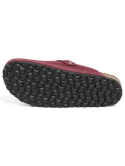 billowy Hausschuhe^Leder-Clogs in Dunkelrot