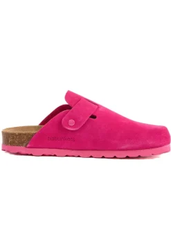 Leder-Clogs in Fuchsia><noscript><img width=