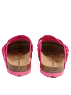 Leder-Clogs in Fuchsia><noscript><img width=