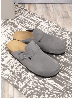 billowy Hausschuhe|Sandalen & Pantoletten^Leder-Clogs in Grau