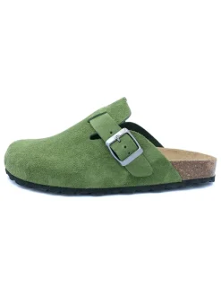 Leder-Clogs in Grün>billowy Hot