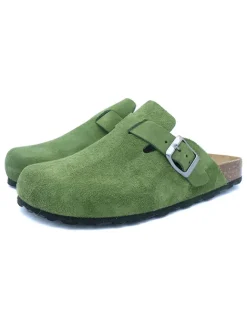 Leder-Clogs in Grün>billowy Hot